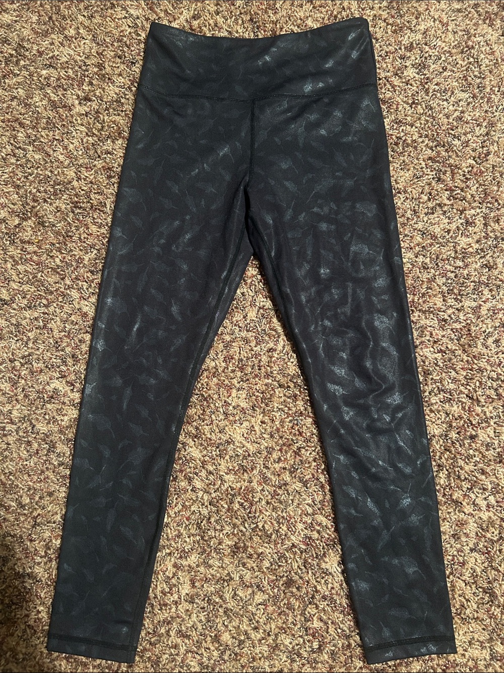 ZYIA Black High-Waist Active Leggings with Subtle Sheen